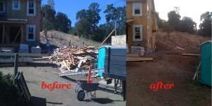 construction debris hauling before and after